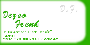 dezso frenk business card